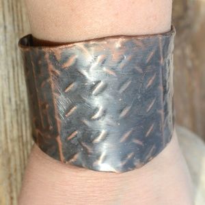 Solid Copper Armor Industrial Cuff Bracelet Unisex